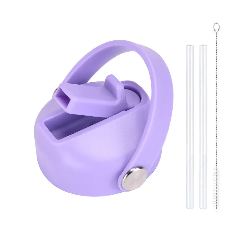 Plastic water cup lid with handle in multiple colour options for reusable bottles