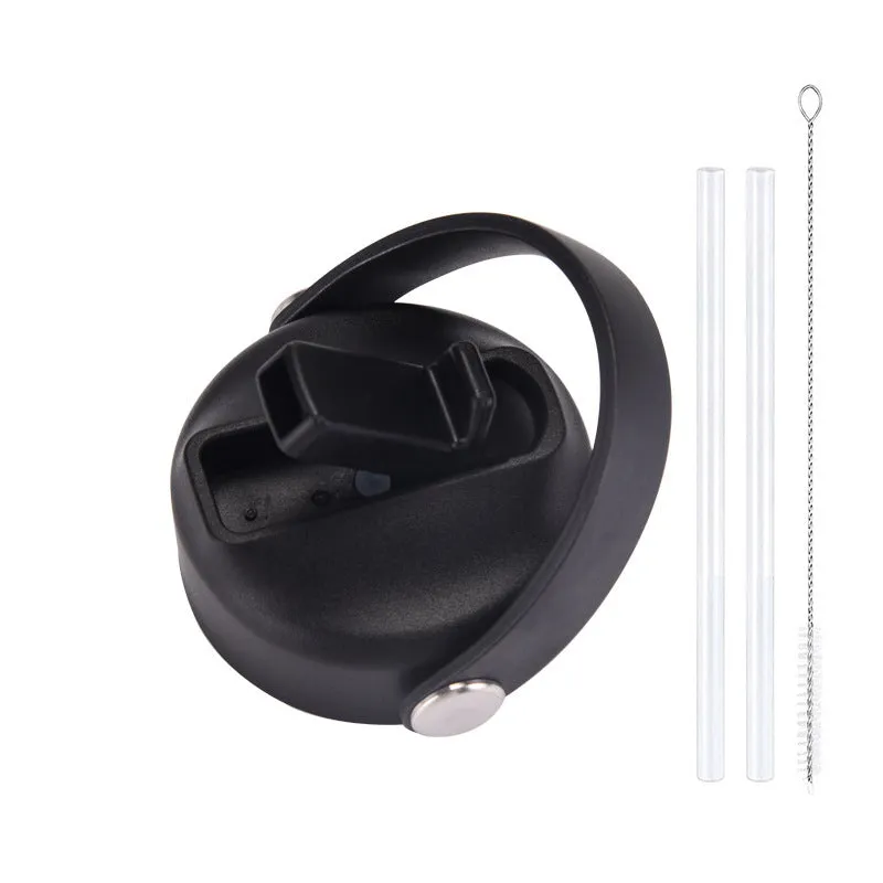 Plastic water cup lid with handle in multiple colour options for reusable bottles