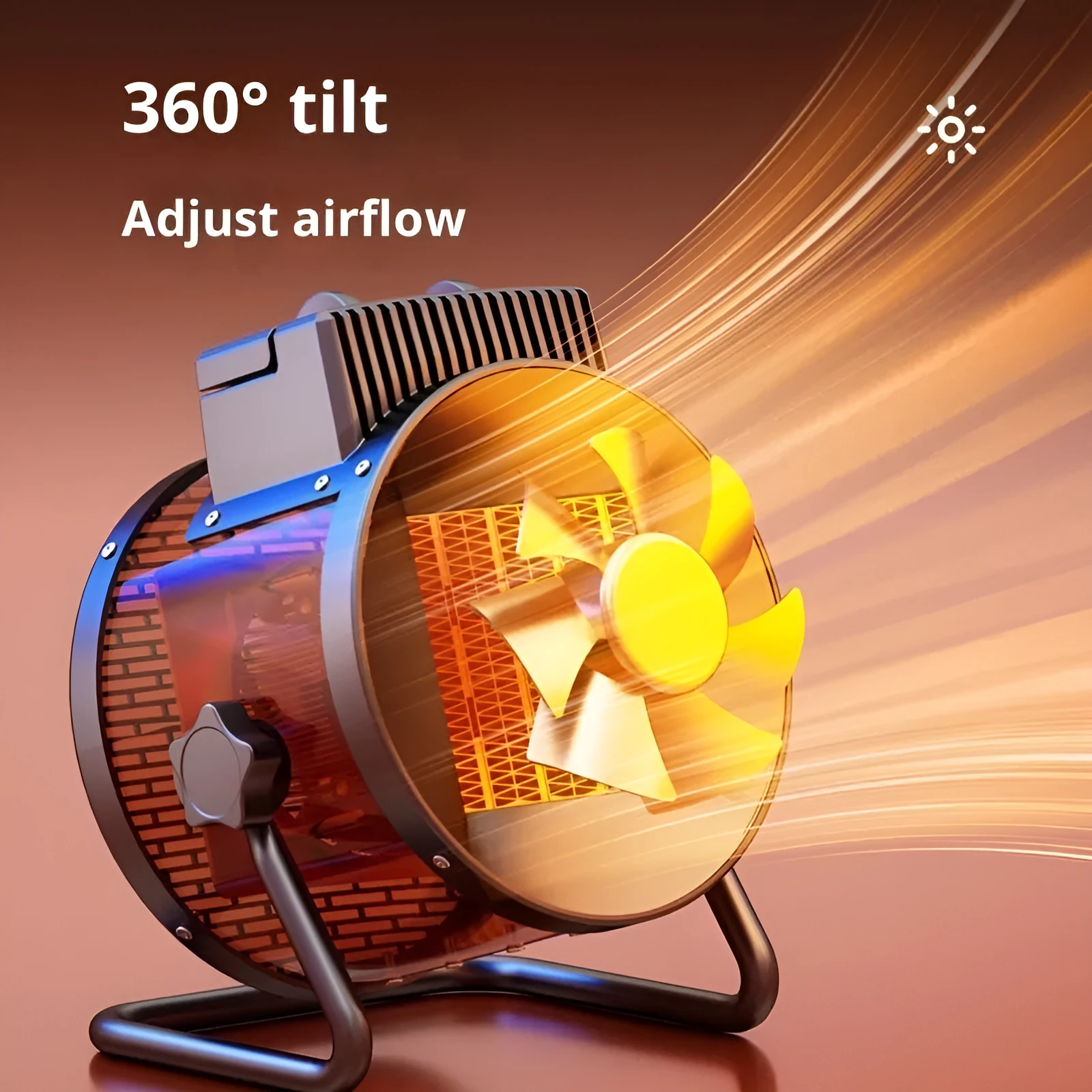 High-power mini heater 3000W with button controls quiet operation spray coating finish