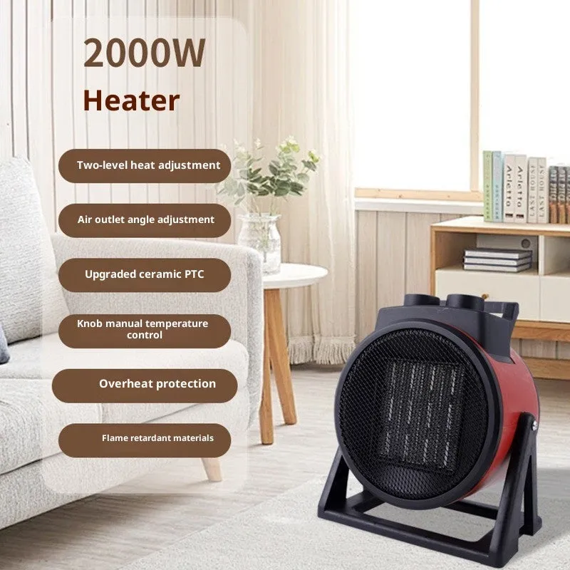 High-power mini heater 3000W with button controls quiet operation spray coating finish