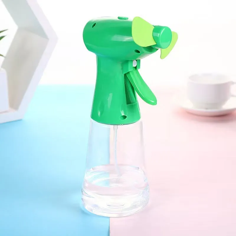 Plastic hand-held cooling fan in blue for outdoor summer heat relief