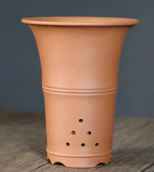 Large-diameter purple clay flower pot in classical ceramic style, available in multiple colours for Clivia and succulents