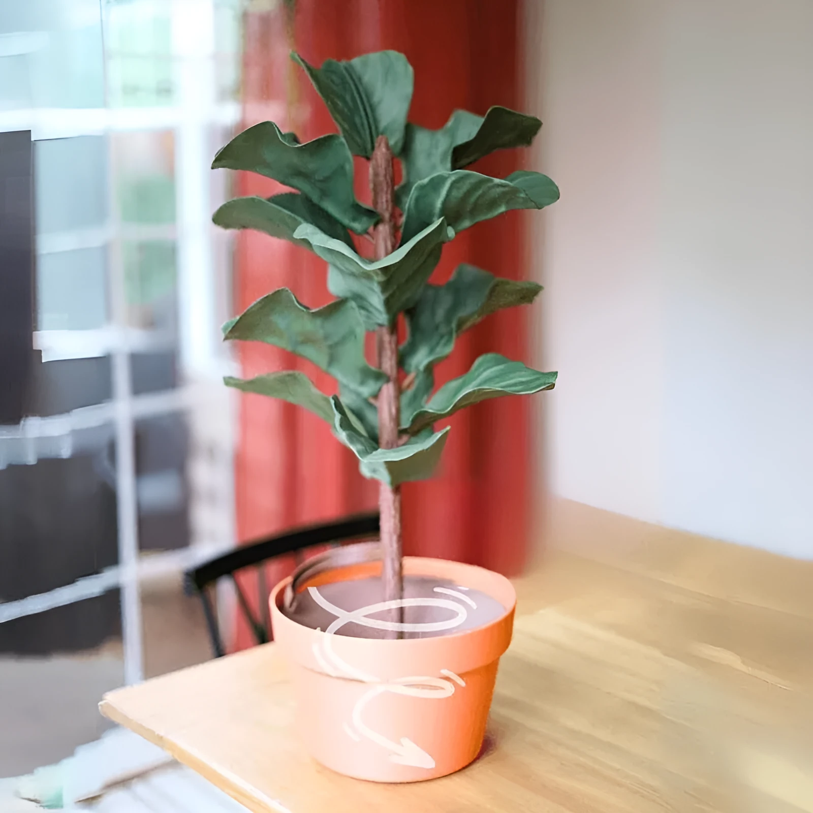 Simulation green plant coin bank money tree 3D printed PLA piggy bank whole tree colour front view