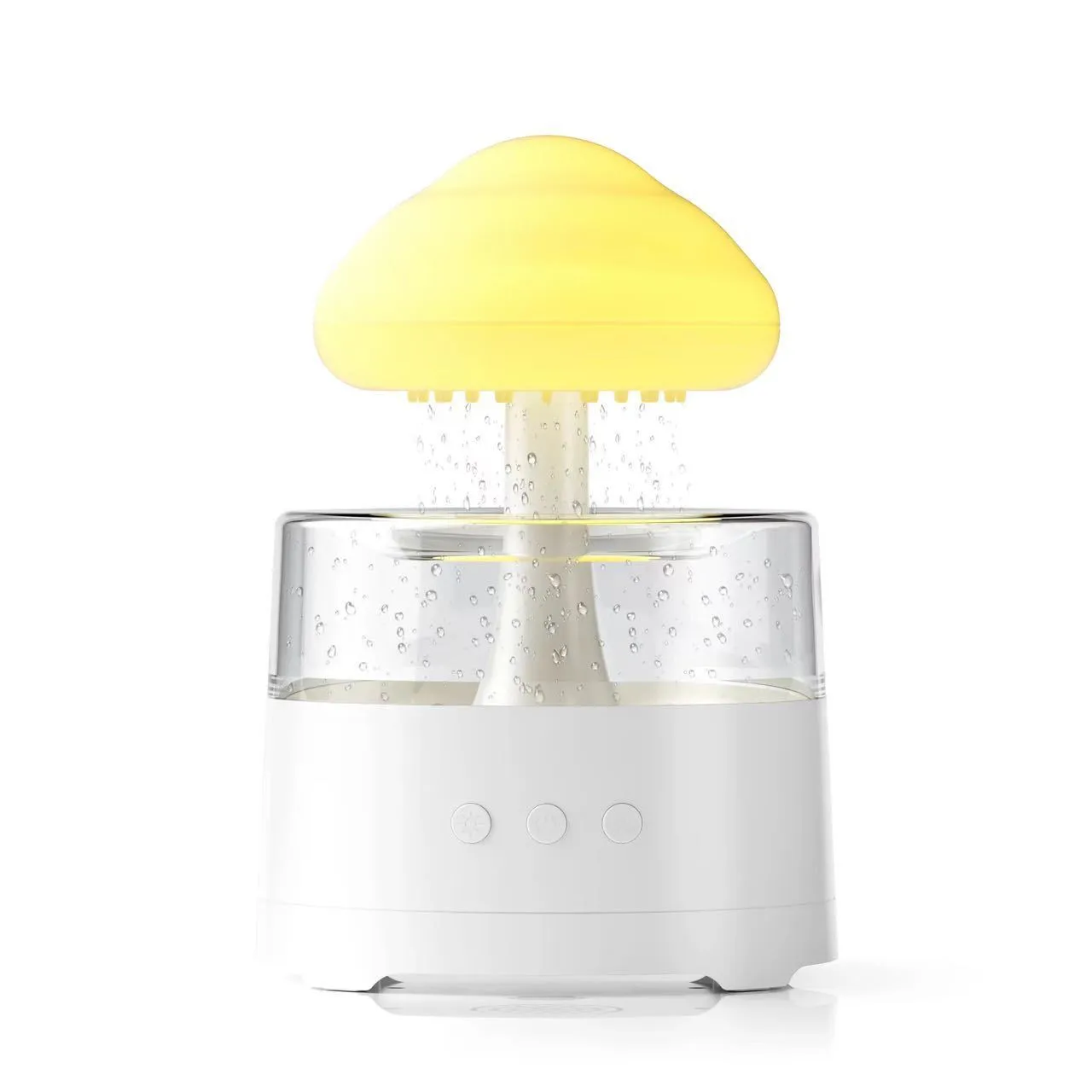 Creative mushroom cloud shaped resin desktop aroma diffuser with white colourful light and USB power