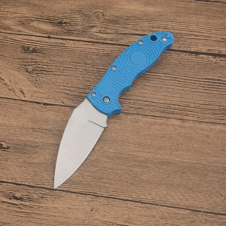 Portable folding fruit knife with 9CR13MOV blade and nylon glass fibre handle, 203mm full length, available in multiple colours