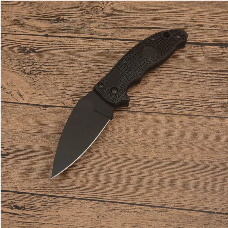 Portable folding fruit knife with 9CR13MOV blade and nylon glass fibre handle, 203mm full length, available in multiple colours