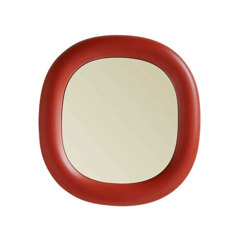 Desktop bubble mirror with high-definition aluminium lens in cream yellow colour, 322mm x 340.5mm, white backing