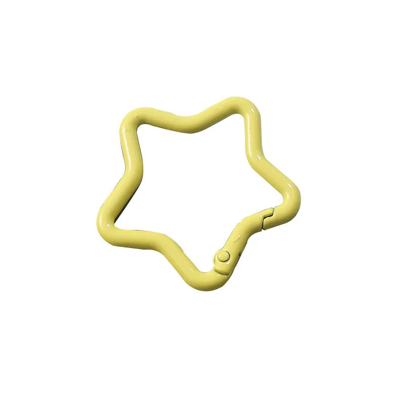 Zinc alloy five-pointed star keychain in selected colour for backpack decoration