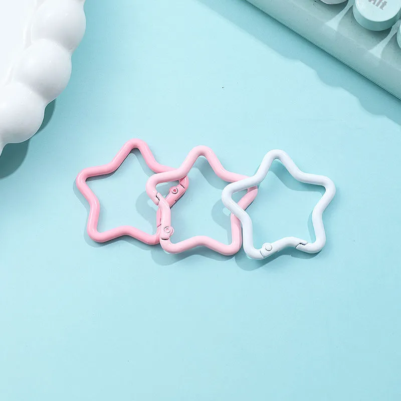 Zinc alloy five-pointed star keychain in selected colour for backpack decoration
