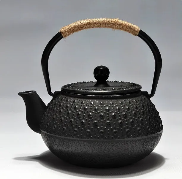 Japanese style cast iron teapot with decorative patterns in 0.9 litre capacity