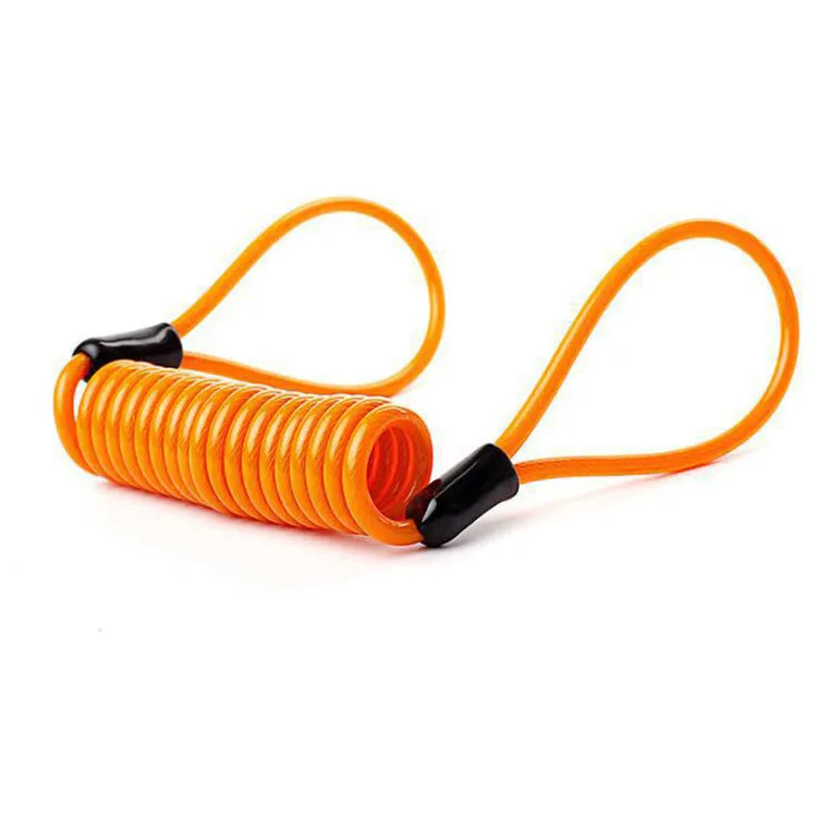Iron disc brake lock with reminder rope for bicycle and motorbike security, available in black red blue colours