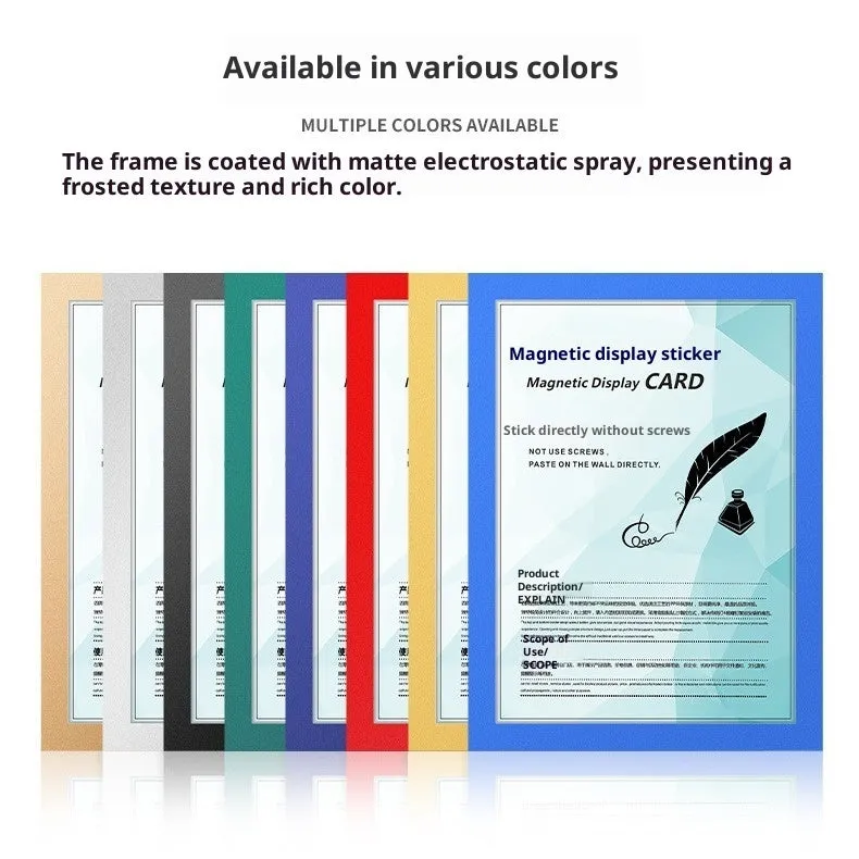 Magnetic PVC photo frame in rectangular American style for wall displays