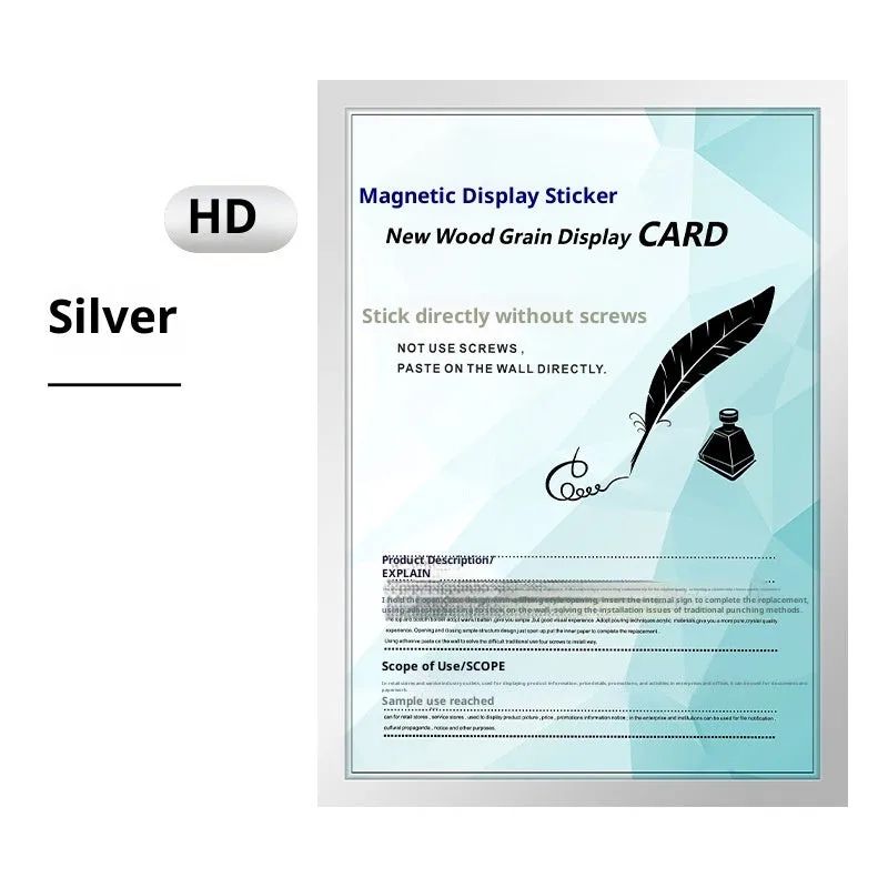 Magnetic PVC photo frame in rectangular American style for wall displays