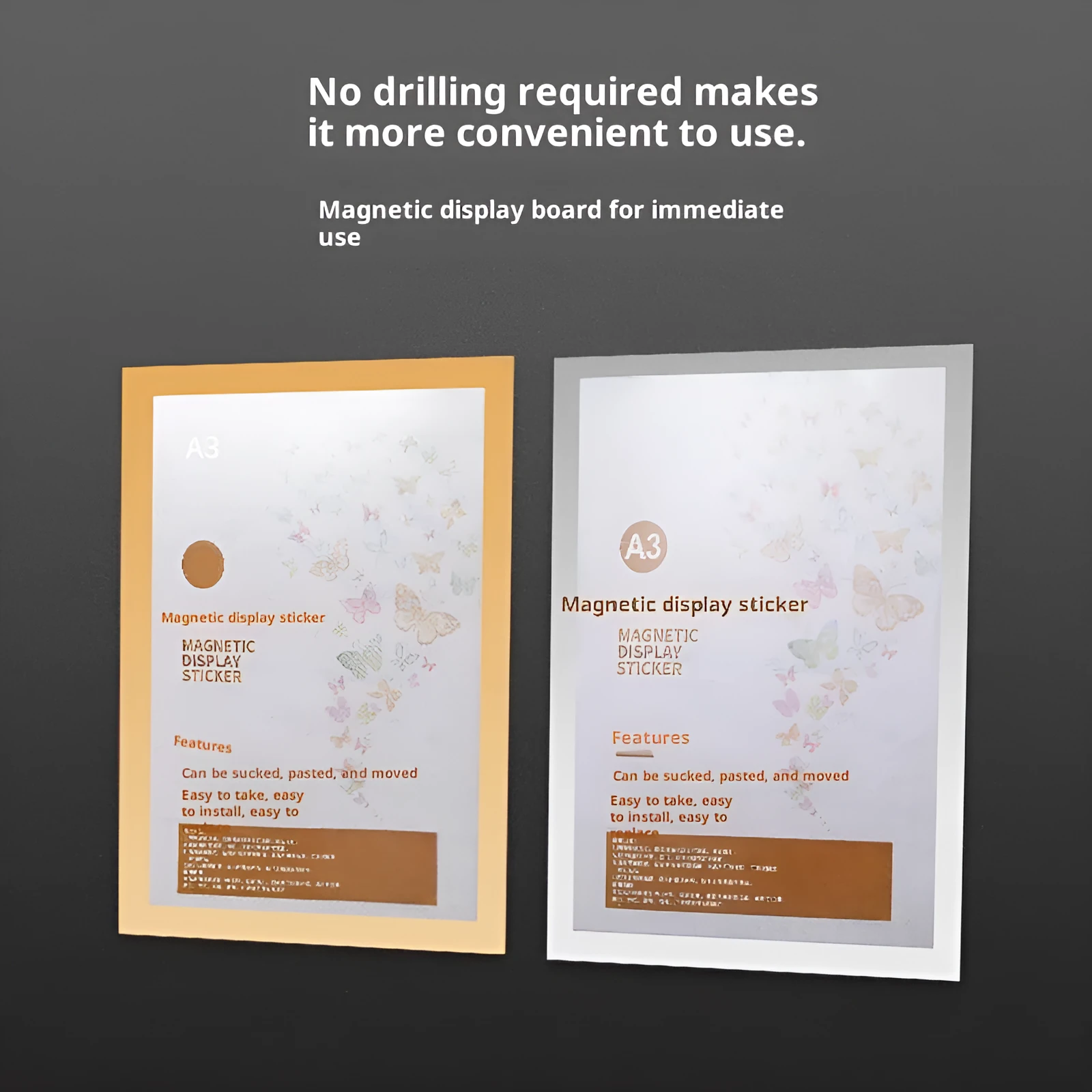 Magnetic PVC photo frame in rectangular American style for wall displays