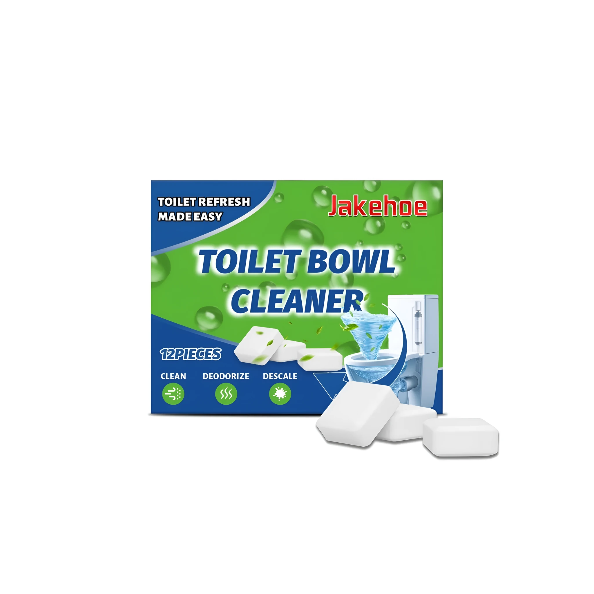 12-pack of toilet bowl cleaner tablets with mint scent