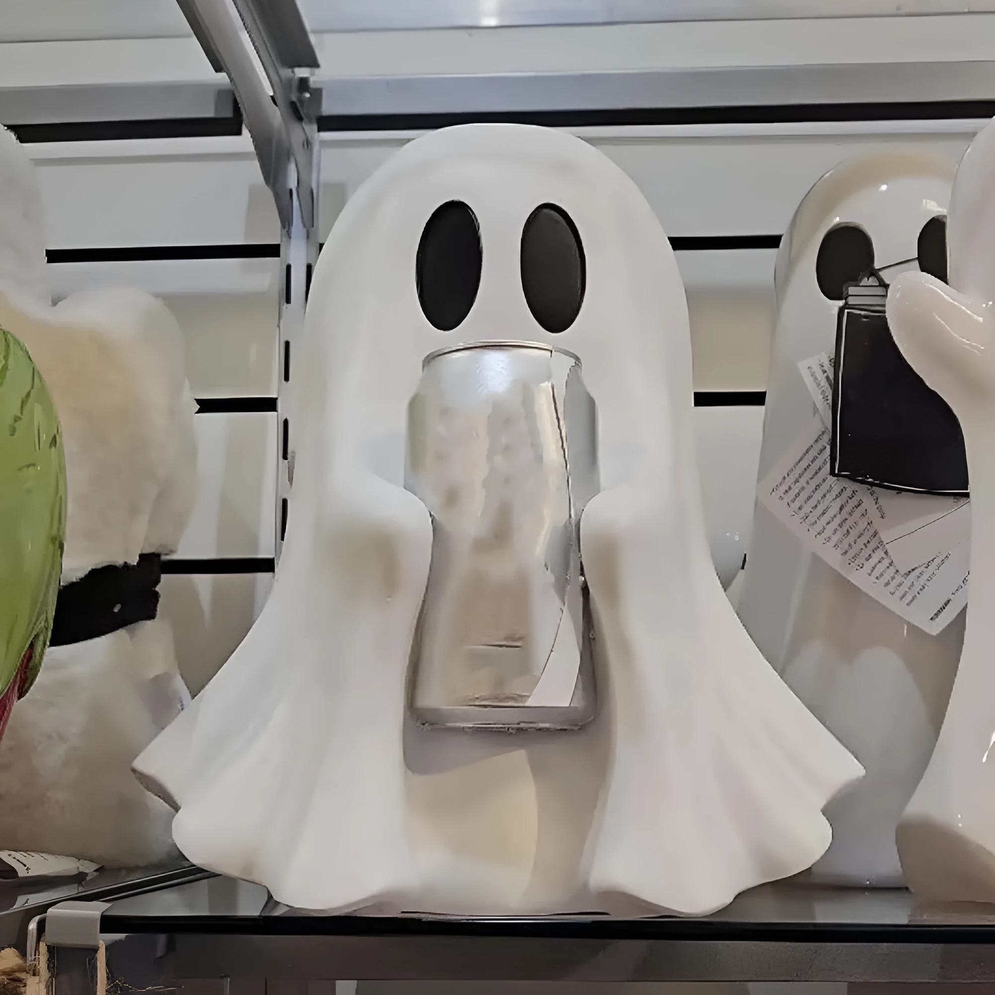 Funny ghost drink holder decoration in plastic resin, 15cm or 20cm sizes, Halloween style