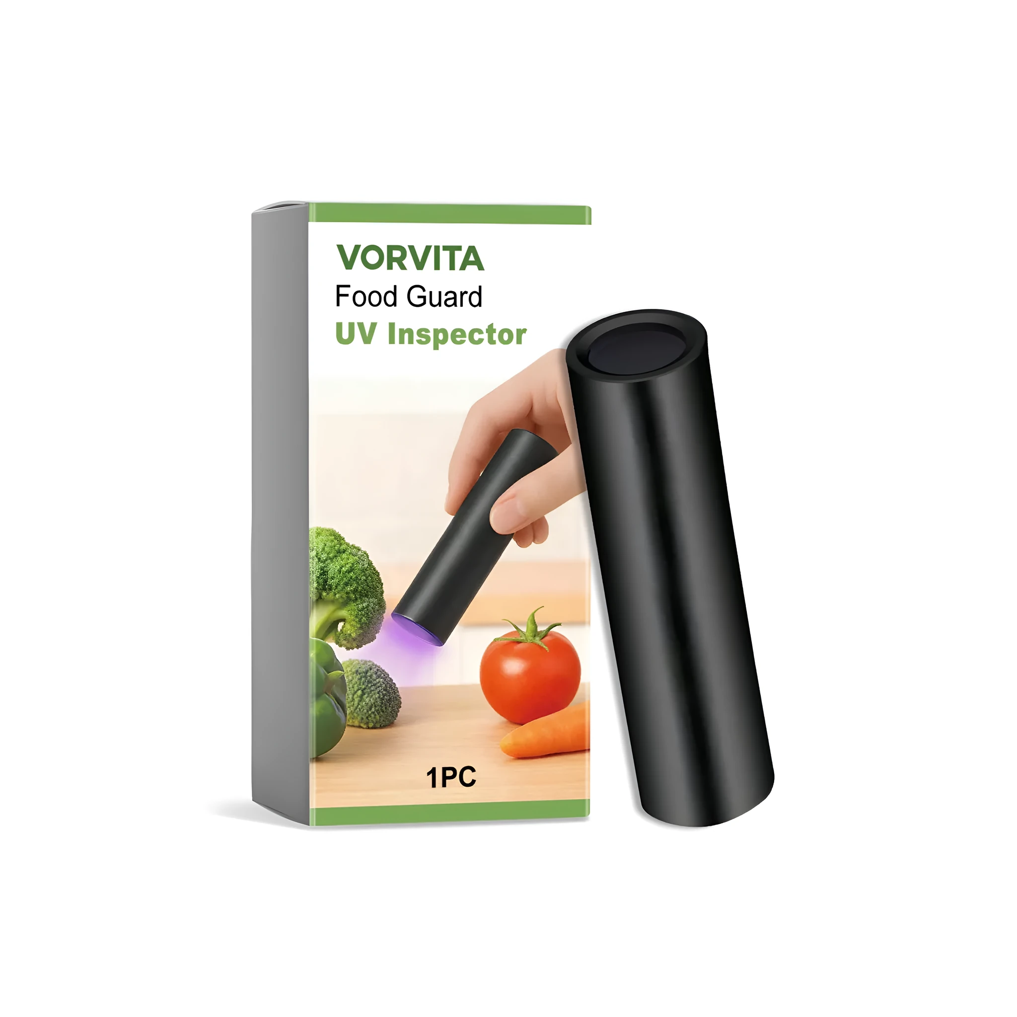 Ultraviolet detector for food protection made of plastic, single unit
