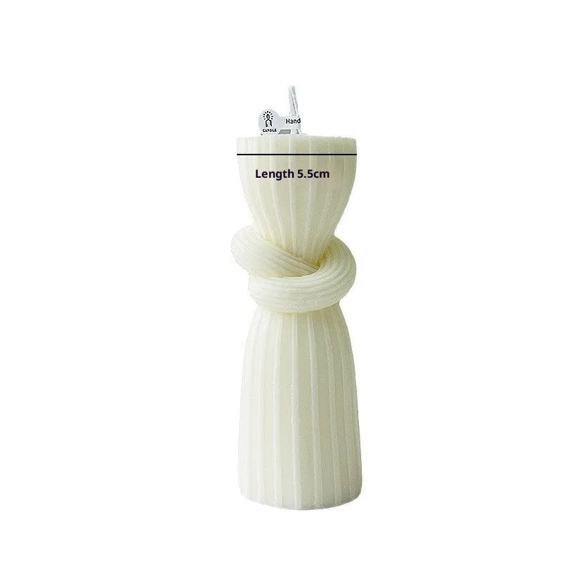 White spherical soy mixed wax handmade aromatherapy candle on table