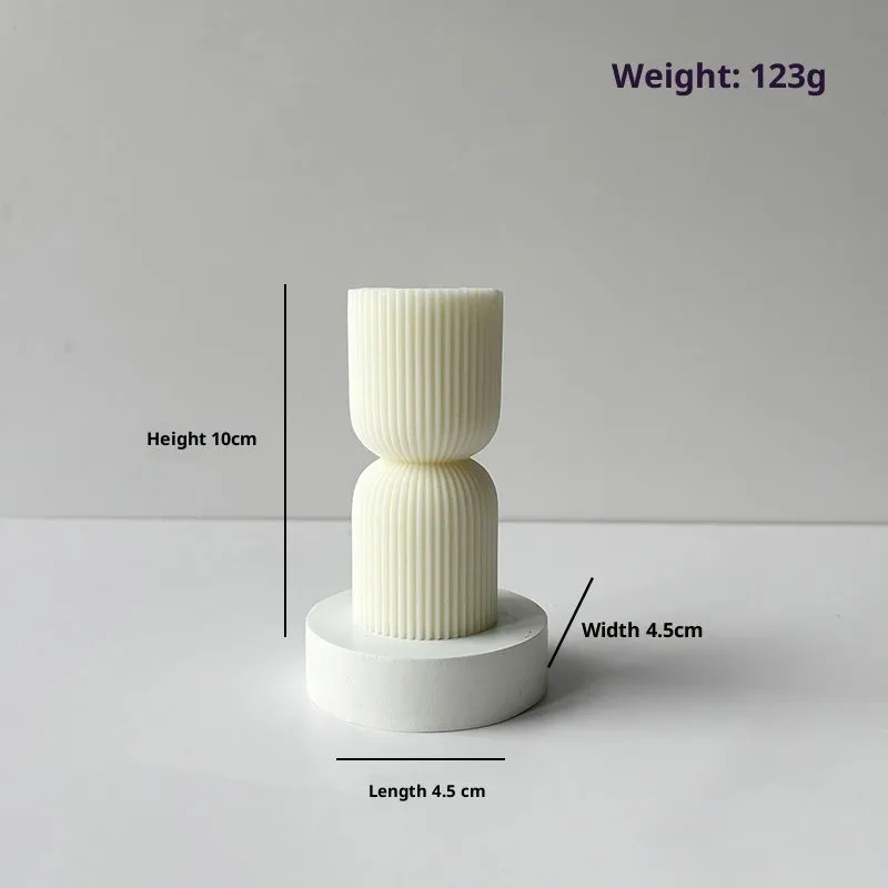 White spherical soy mixed wax handmade aromatherapy candle on table