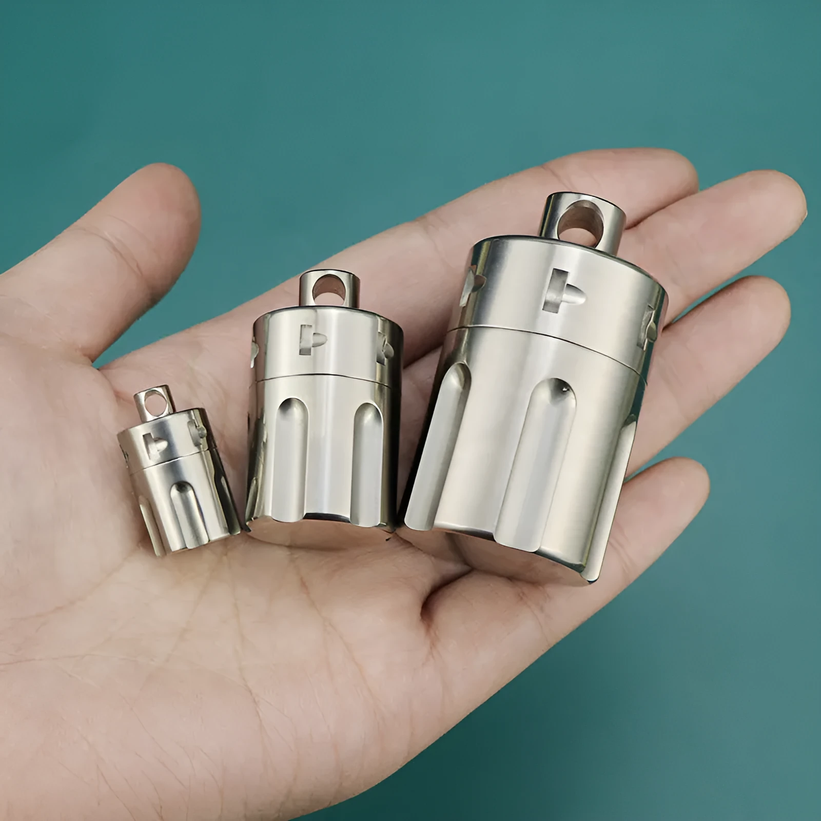 Pure titanium waterproof compartment portable storage tank in T10 size range for pills