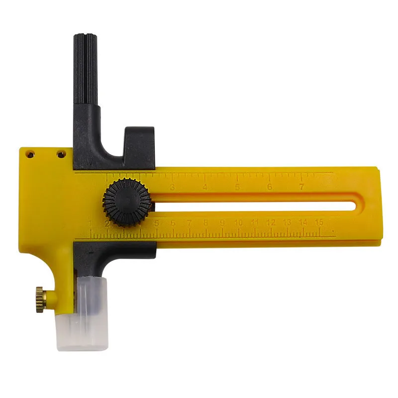 Circular knife craft scissors with compass rail for precision circle cutting in paper and fabric