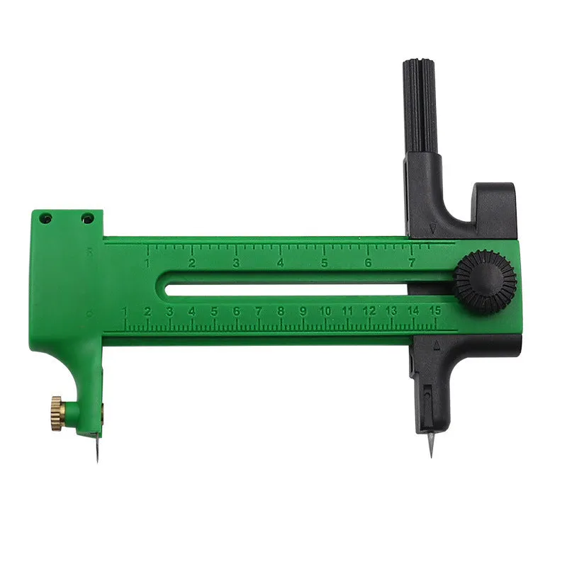 Circular knife craft scissors with compass rail for precision circle cutting in paper and fabric