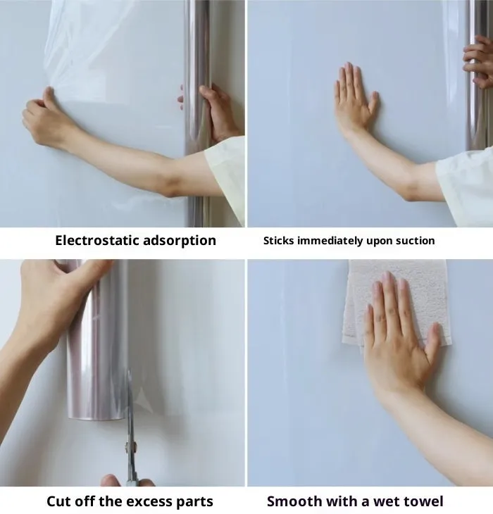 Transparent electrostatic wall protective film roll 45CM x 2M for latex paint walls