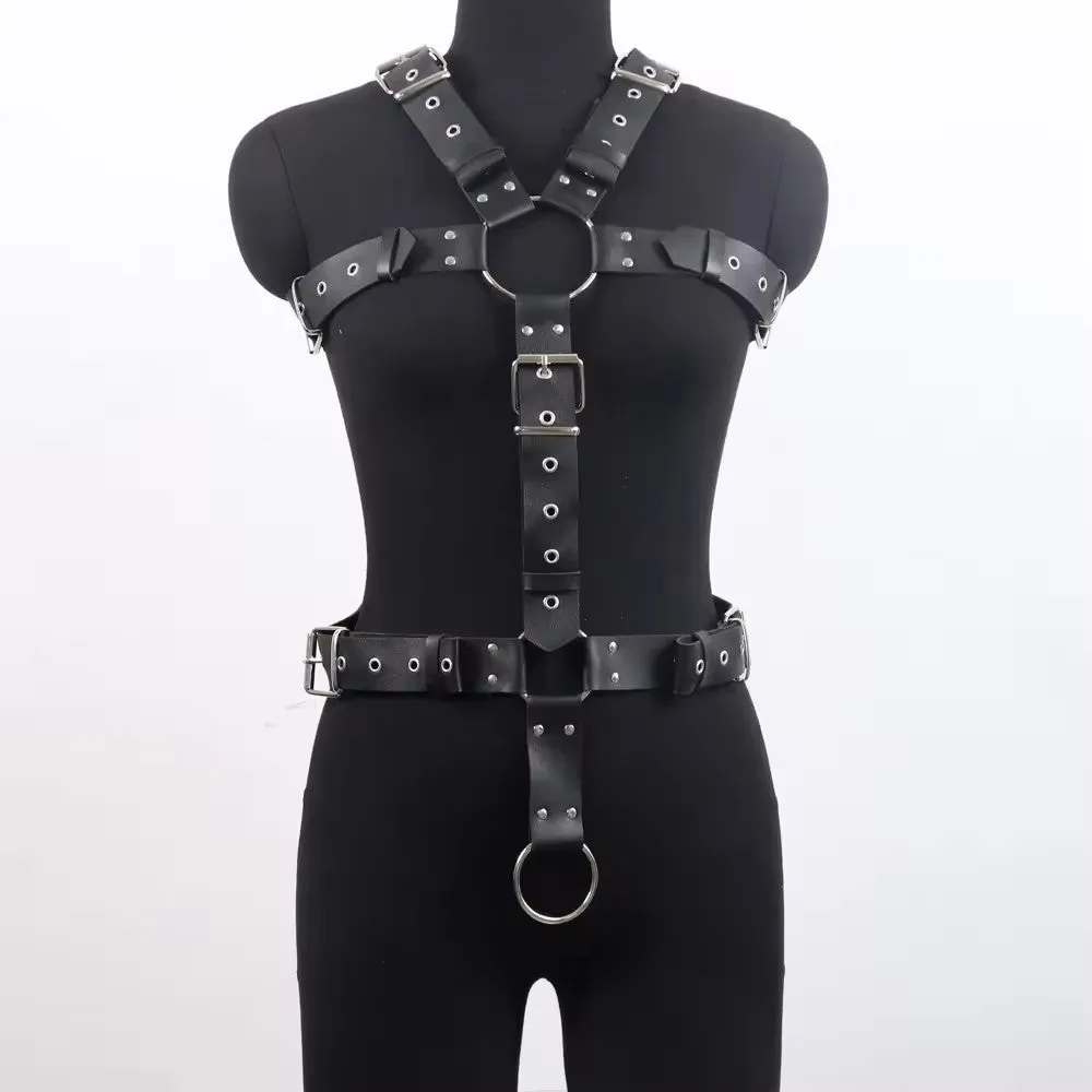 Black patent leather shapewear belt with thin width and pin buckle fastening for waist contouring