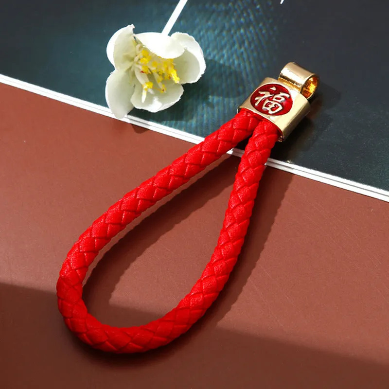 Chinese style diamond fortune car key ring in alloy with red rope, National Fashion pendant
