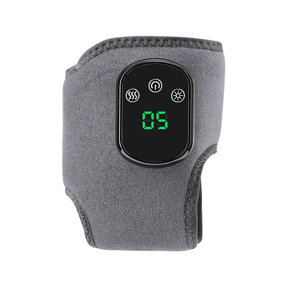 Electric heating ankle and wrist guard massager in gray with data cable for hot compress and vibration