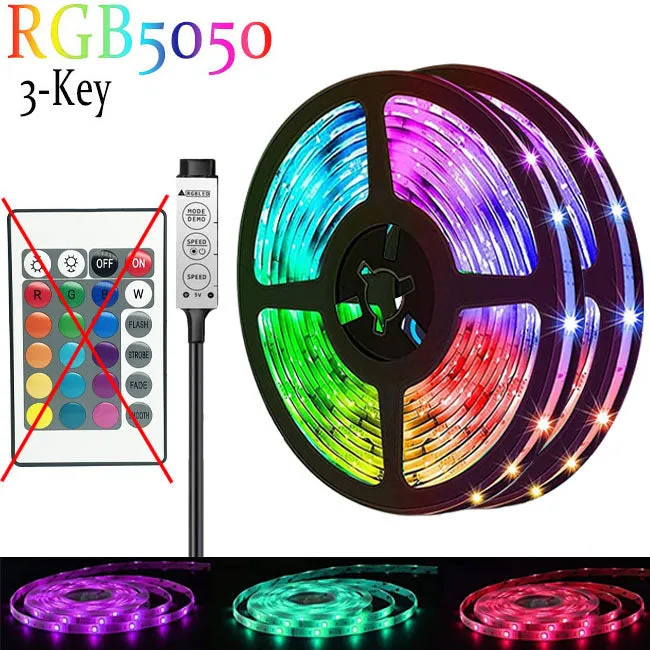 5050RGB LED light strip with Bluetooth remote control, 30 lights per metre, self-adhesive blackboard PCB