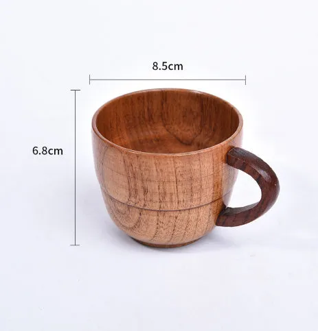 Japanese style solid wood coffee cup with natural wood grain in 301-400ml size range