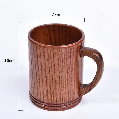 Japanese style solid wood coffee cup with natural wood grain in 301-400ml size range