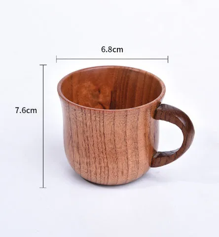 Japanese style solid wood coffee cup with natural wood grain in 301-400ml size range