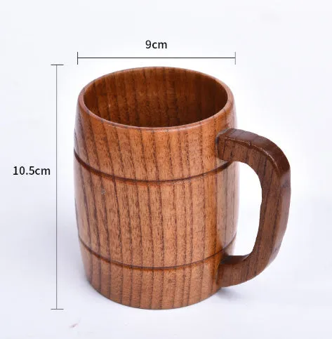 Japanese style solid wood coffee cup with natural wood grain in 301-400ml size range