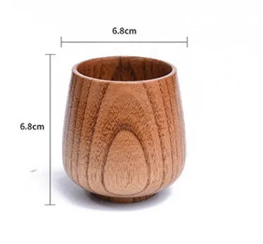 Vintage wooden heat insulation tumbler sour jujube big belly cup 301-400ml round shape