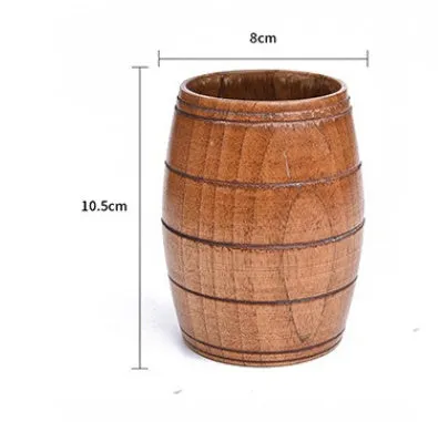 Vintage wooden heat insulation tumbler sour jujube big belly cup 301-400ml round shape