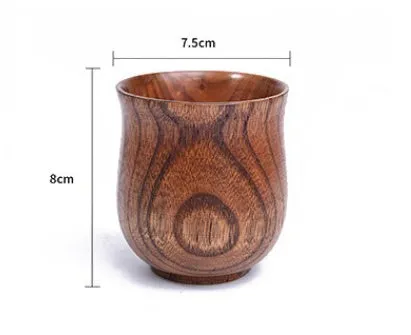 Vintage wooden heat insulation tumbler sour jujube big belly cup 301-400ml round shape