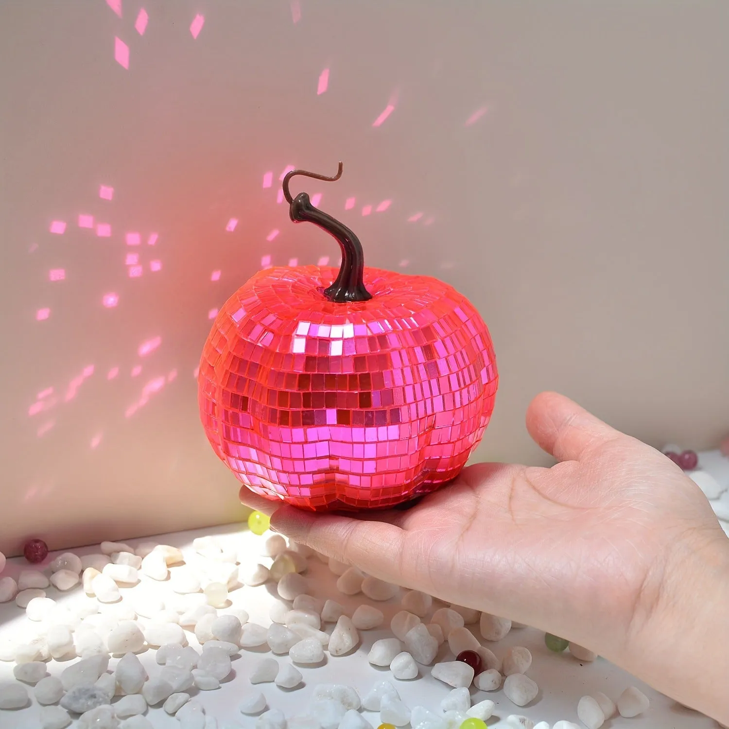 Chinese style embroidered glass pumpkin ornament in various sizes for Halloween decoration.