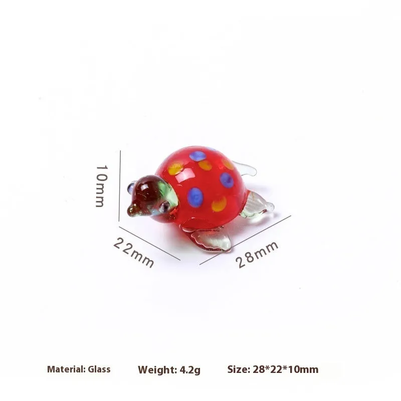 Geometric glass turtle ornament in six colour variations for desktop decoration