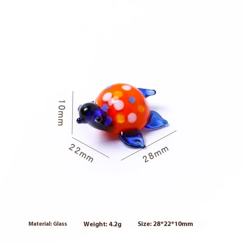 Geometric glass turtle ornament in six colour variations for desktop decoration