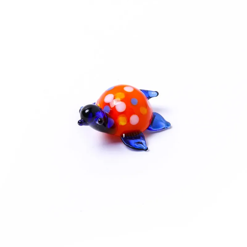 Geometric glass turtle ornament in six colour variations for desktop decoration