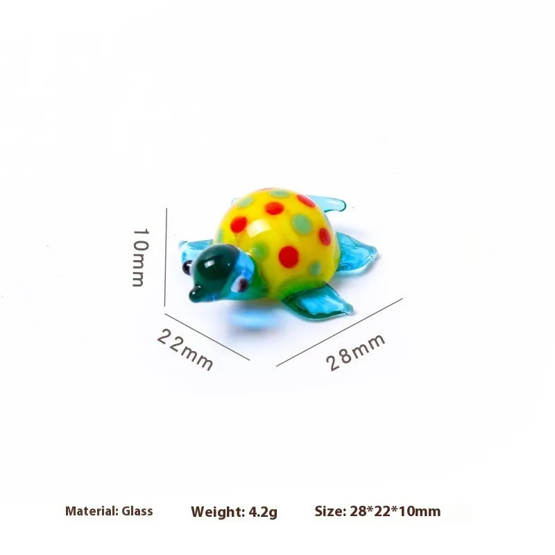 Geometric glass turtle ornament in six colour variations for desktop decoration