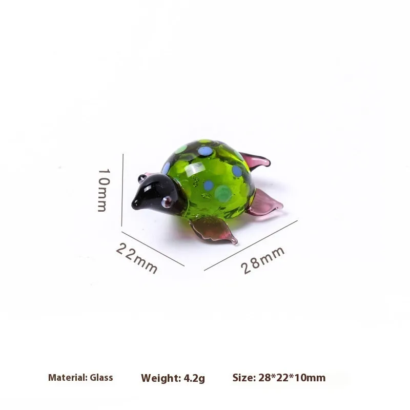 Geometric glass turtle ornament in six colour variations for desktop decoration
