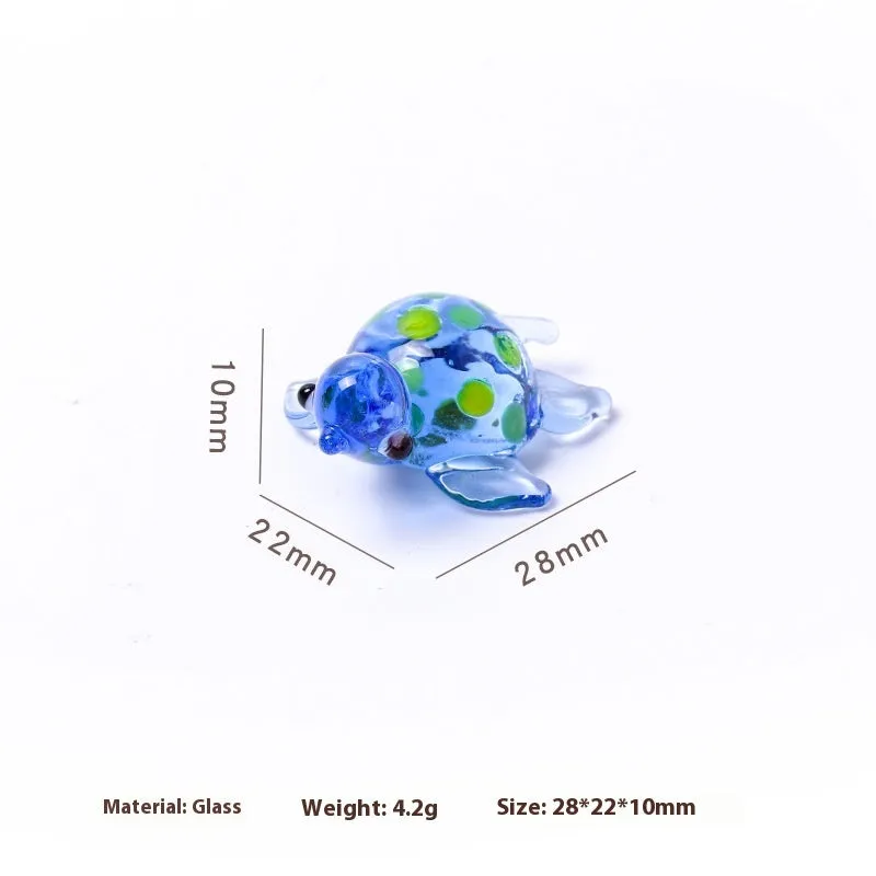 Geometric glass turtle ornament in six colour variations for desktop decoration
