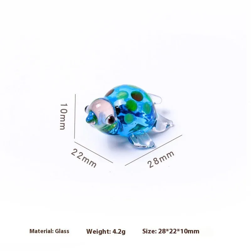 Geometric glass turtle ornament in six colour variations for desktop decoration