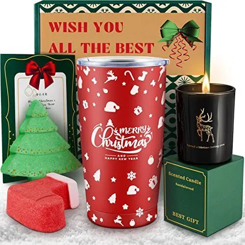 Christmas gift box with holiday cup and aromatherapy set in creative gift suite packaging, 20.3x15.2x9cm