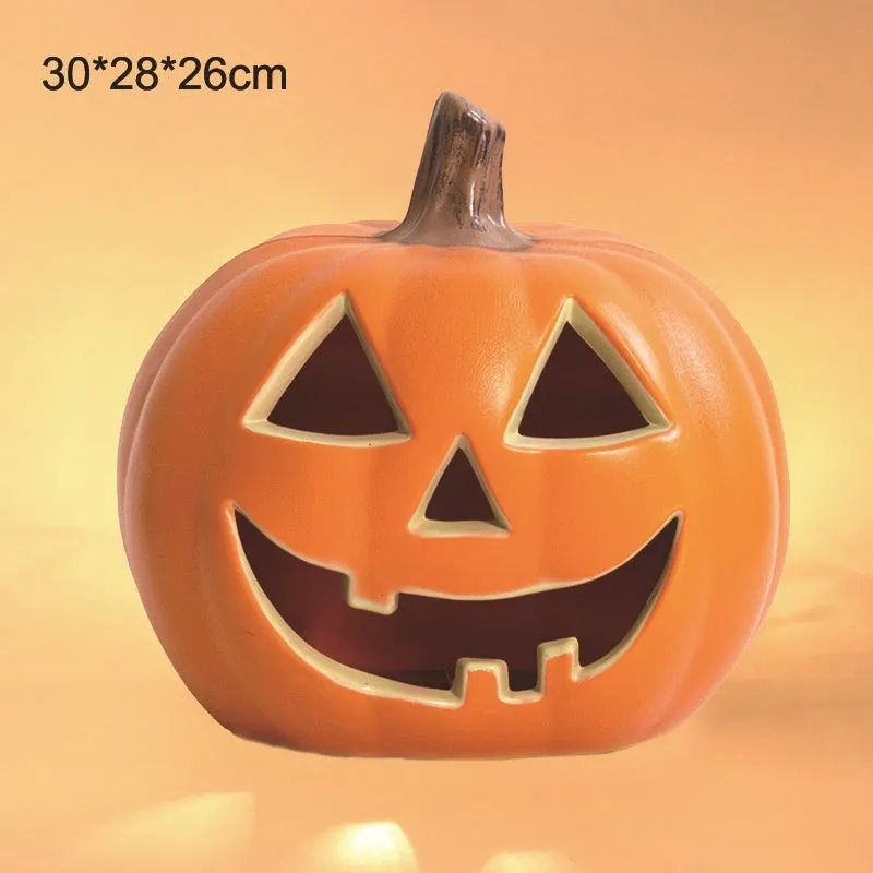 Hollow-out plastic pumpkin lamp prop in European style, 30x28x26cm, for Halloween or Easter decoration