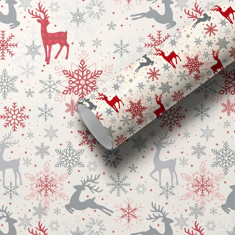 Christmas gift wrapping paper with printed snowman design on double copper paper 50x70cm