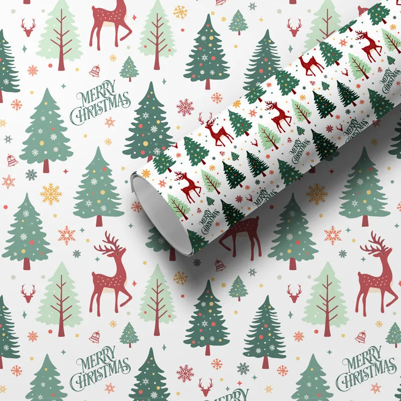 Christmas gift wrapping paper with printed snowman design on double copper paper 50x70cm